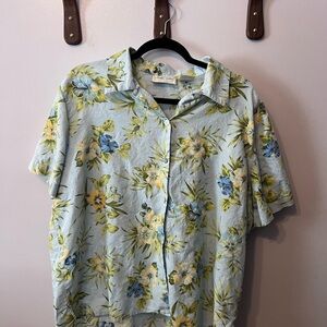 Tropical Floral Button-Up Shirt